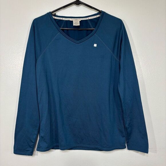 Lucky Brand Teal Super Soft Long Sleeve Shirt With Clover On Front - Picture 1 of 4